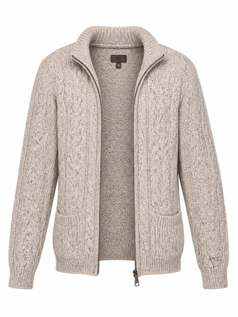 Shannon woolen Mills 100% Pure New Wool Chunky Zip Up Mock Neck Jacket Large